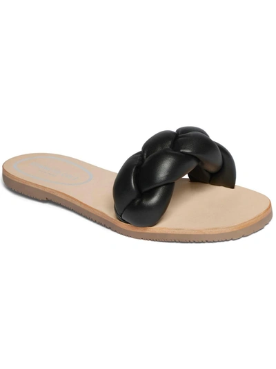 Shop Kenneth Cole New York Nellie Braid Womens Slip On Flat Slide Sandals In Black