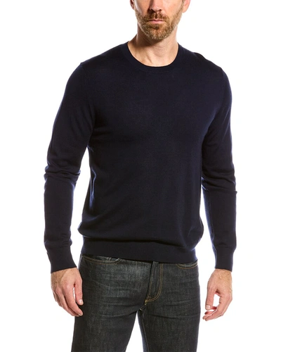 Shop Vince Merino Wool Crewneck Sweater In Blue