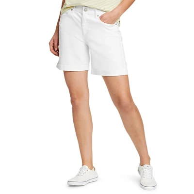 Shop Eddie Bauer Women's Boyfriend Denim Shorts In White