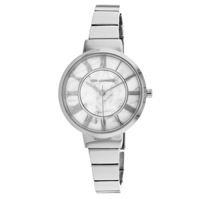Shop Ted Lapidus Women's Marble White Dial Watch In Silver