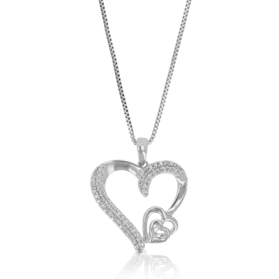 Vir Jewels 1/10 Cttw Lab Grown Round Diamond Pendant Necklace For Women .925 Sterling Silver 3/4 Inch With 18 I In Silver