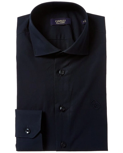 Shop Cavalli Class Comfort Fit Dress Shirt In Blue
