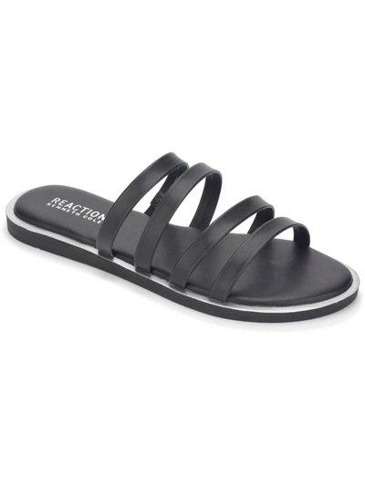 Shop Kenneth Cole Reaction Sloan Four Band Womens Faux Leather Strappy Slide Sandals In Black