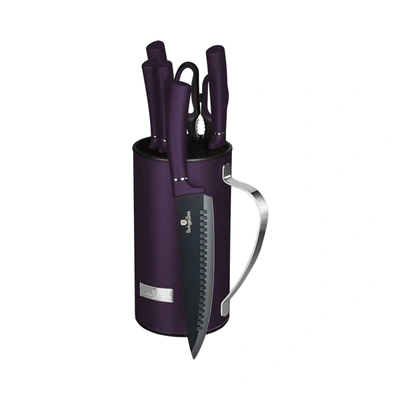 Shop Berlinger Haus 7-piece Knife Set With Mobile Stand Purple Collection