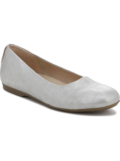 Shop Dr. Scholl's Wexley Womens Comfort Insole Slip On Ballet Flats In Silver