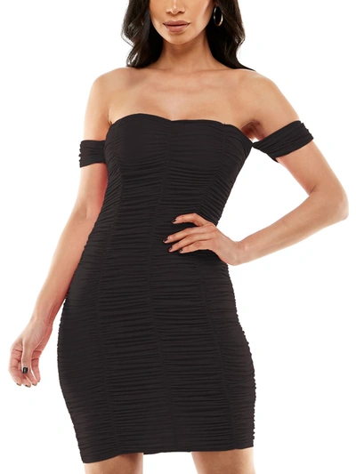 Shop Jump Apparel Womens Ruched Mini Bodycon Dress In Black