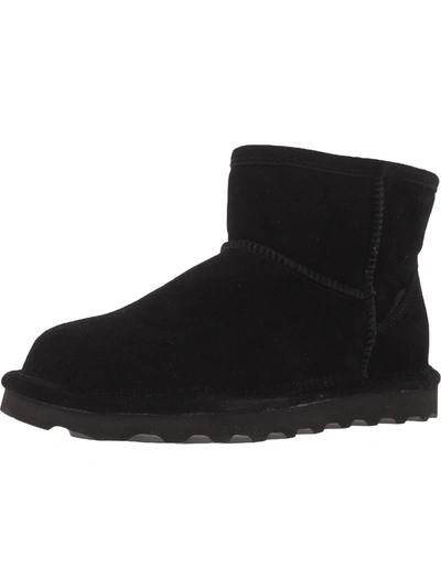 Shop Bearpaw Alyssa Womens Suede Pull On Winter & Snow Boots In Black