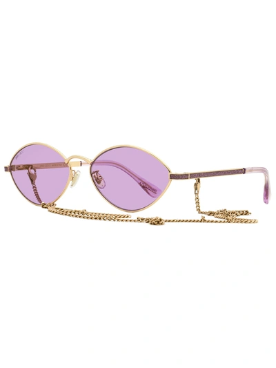 Shop Jimmy Choo Women's Chain Sunglasses Sonny/s S9e13 Gold/violet 58mm
