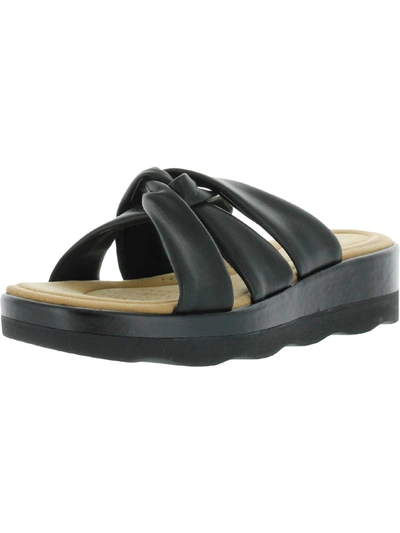 Shop Clarks Clara Charm Womens Casual Slip On Wedge Sandals In Black