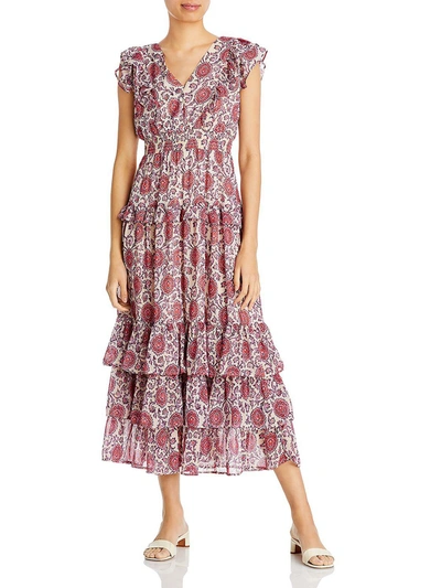 Shop Aqua Womens Tiered Long Maxi Dress In Multi