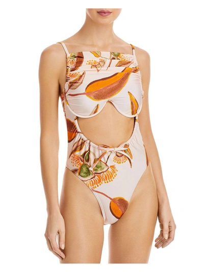 Shop Andrea Iyamah Tiaca Womens Underwire Cut-out One-piece Swimsuit In Multi