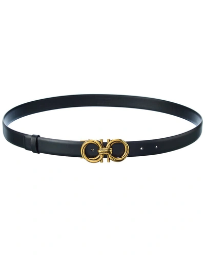 Ferragamo Salvatore Feragamo Reversible Waist Leather Belt In Black