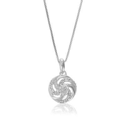 Vir Jewels 1/12 Cttw Lab Grown Diamond Circle Pendant Necklace .925 Sterling Silver 2/5 Inch With 18 Inch Chain In Silver