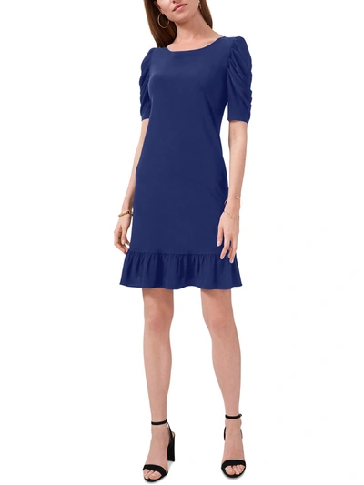 Shop Msk Womens Puff Sleeve Short Mini Dress In Blue
