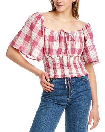 Shop Dnt Plaid Top In Pink