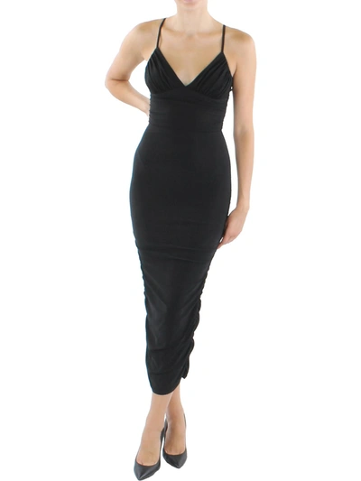 Shop Ava + Esme Womens Ruched Calf Midi Dress In Black