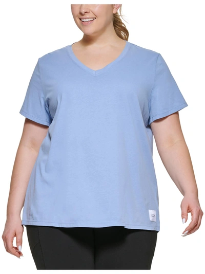 Shop Calvin Klein Performance Plus Womens V-neck Fitness Shirts & Tops In Multi