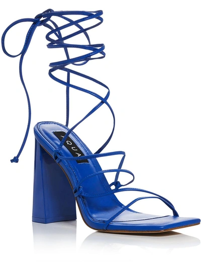 Shop Aqua Leah Womens Dressy Slip On Heels In Blue