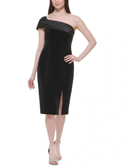 Shop Eliza J Womens Velvet Knee Sheath Dress In Black