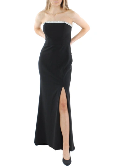 Aqua Womens Embellished Maxi Evening Dress In Black | ModeSens