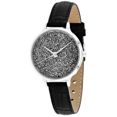 Shop Roberto Bianci Women's Silver Dial Watch In Black