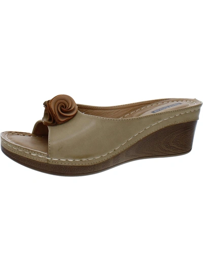 Shop Good Choice Sydney Womens Slip On Floral Slide Sandals In Beige