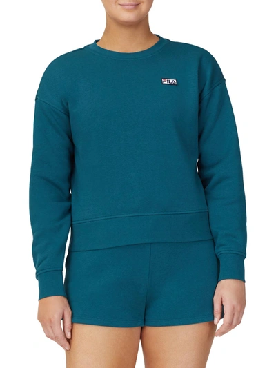 Shop Fila Stina Womens Fitness Activewear Sweatshirt In Blue