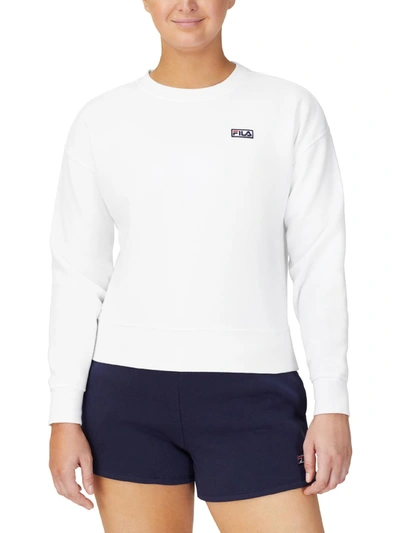 Shop Fila Stina Womens Fitness Activewear Sweatshirt In White