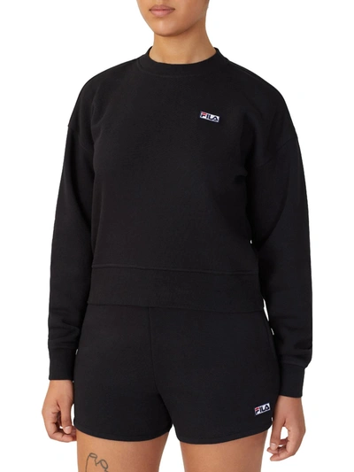 Shop Fila Stina Womens Fitness Activewear Sweatshirt In Black