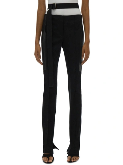 Shop Helmut Lang Womens Cross Over Belt Dress Skinny Pants In Black