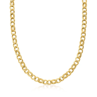Shop Canaria Fine Jewelry Canaria 10kt Yellow Gold Oval-link Necklace In White