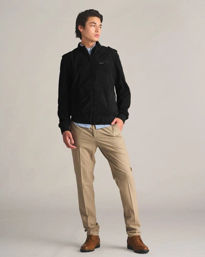 Shop Members Only Men's Soft Suede Iconic Jacket In Black