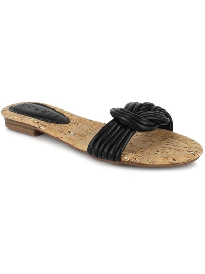 Shop Esprit Katelyn Womens Faux Leather Flip Flop Flat Sandals In Black