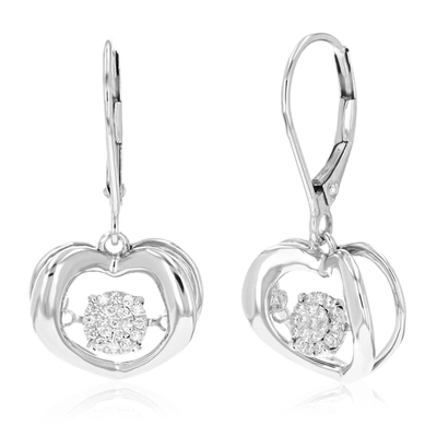Vir Jewels 1/6 Cttw 38 Stones Round Lab Grown Diamond Dangle Earrings .925 Sterling Silver Prong Set 1 Inch In Silver