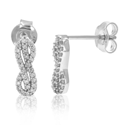 Vir Jewels 1/5 Cttw Round Lab Grown Diamond Dangle Earrings .925 Sterling Silver Prong Set 1/2 Inch In Silver