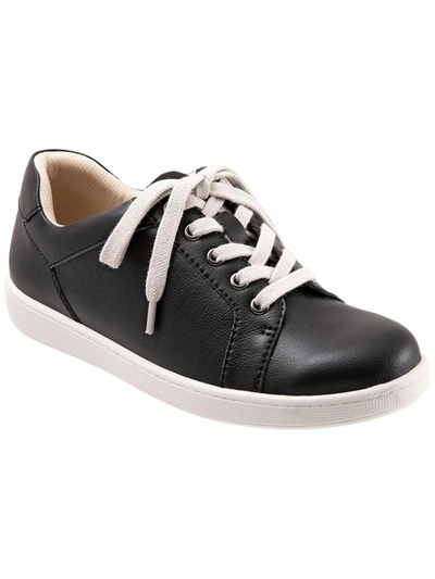Shop Trotters Adore Womens Leather Low Top Sneakers In Black