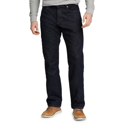Shop Eddie Bauer Men's Fleece-lined Flex Straight Jeans In Brown