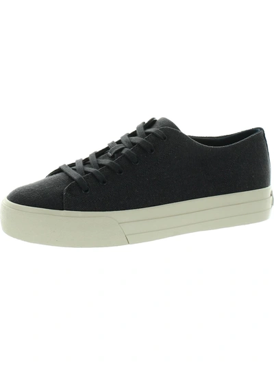 Shop Vince Heaton Womens Leather Low Rise Casual And Fashion Sneakers In Black