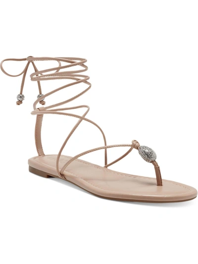Inc Amille Womens Faux Leather Ankle Tie Strappy Sandals In Multi