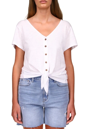 Shop Sanctuary Womens Side Tie Cotton Blouse In White