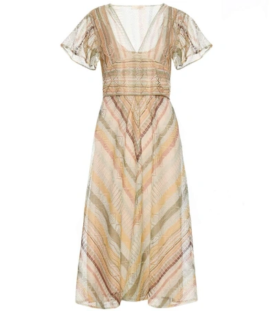 Shop Valentino Silk Dress In Multicoloured