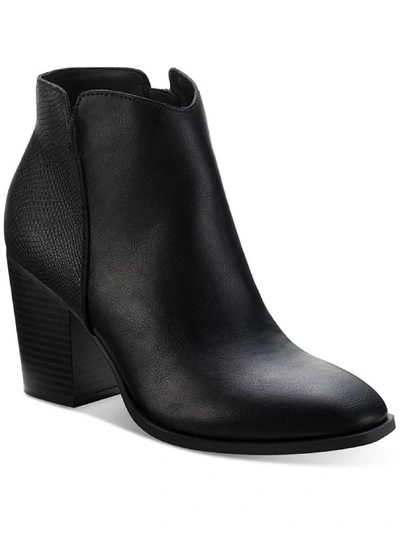 Shop Sun + Stone Graceyy Womens Faux Leather Block Heel Ankle Boots In Black