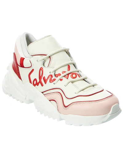 Ferragamo Ladies Nilu Low-top Sneakers In White