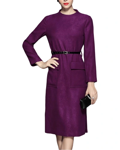 Shop Gyalwana Wool-blend Dress In Purple