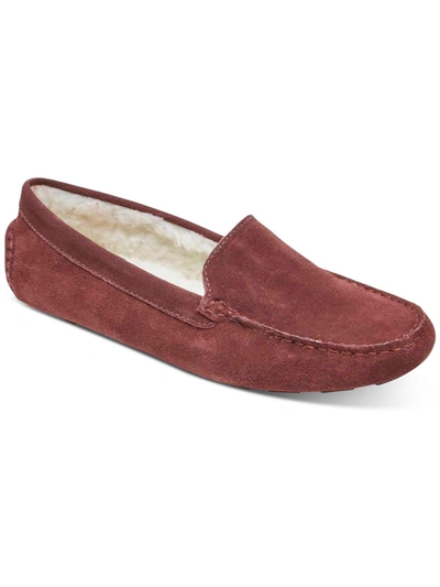 Shop Rockport Bayview Womens Suede Cozy Moccasin Slippers In Red