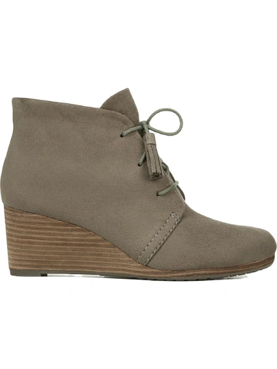Shop Dr. Scholl's Shoes Dakota Womens Faux Suede Boho Wedge Boots In Green
