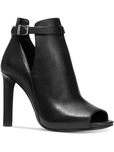 Shop Michael Michael Kors Lawson Open Toe Womens Leather Ankle Strap Heel Sandals In Black