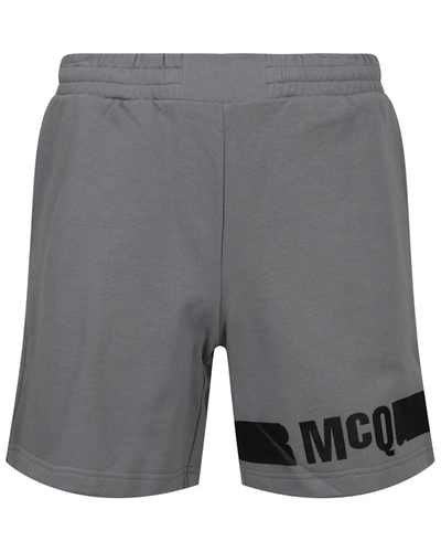 Shop Mcq By Alexander Mcqueen Redacted Logo Sweatshort In Grey