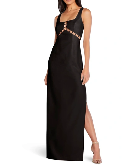 Shop Aidan Mattox Womens Cut-out Maxi Evening Dress In Black