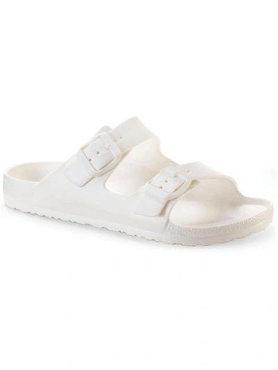 Shop Sun + Stone Dayvina Womens Footbed Buckle Pool Slides In White